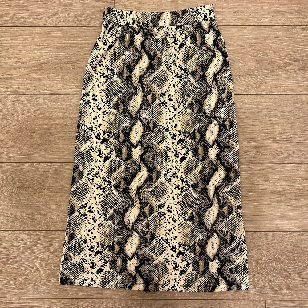 Good Luck Gem Snakeskin Print Maxi Skirt